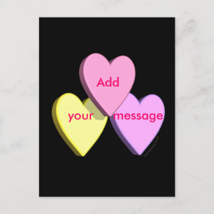 Postal Festiva Personalizable Valentine Candy Hearts Parece Perso