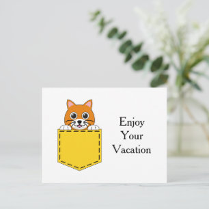 Postal Festiva Personalización de gato de Mascota de bolsillo