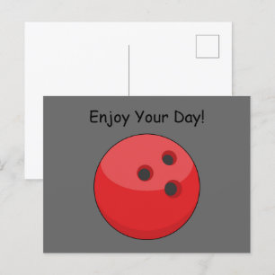 Postal Festiva Personalización de la bola de bolos rojos