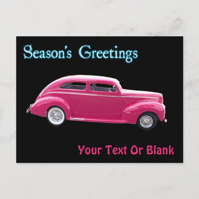 Postal Festiva Personalizado 1940 Famoso americano Make Sedan (Anverso)