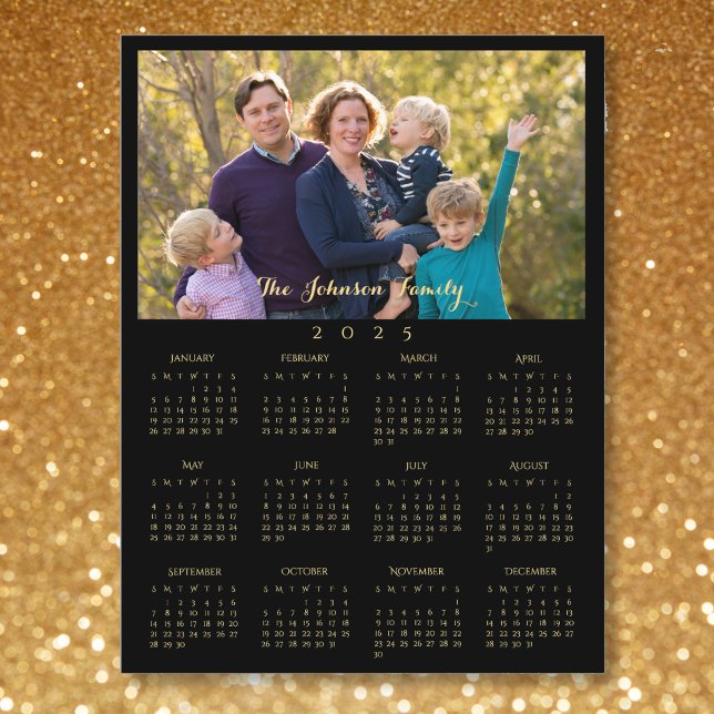 Postal Festiva Personalizado 2025 Navidades del calendario fotogr (Custom 2025 Photo Calendar Christmas New Years Holiday Postcard)