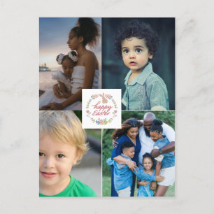 Postal Festiva Personalizado 3 Collage de fotos Feliz Pascua
