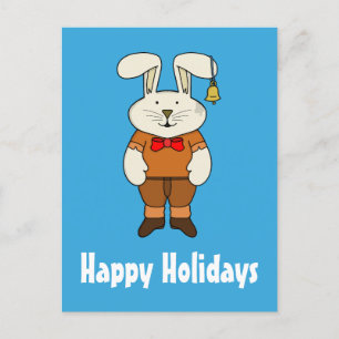 Postal Festiva Personalizado Bunny con una campana en el oído