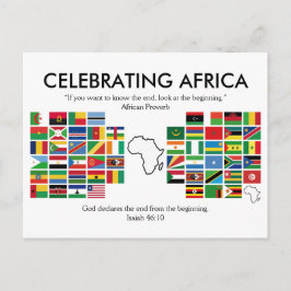 Postal Festiva Personalizado CELEBRANDO Banderas de ÁFRICA