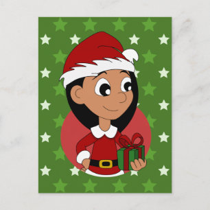 Postal Festiva personalizado chica navidades