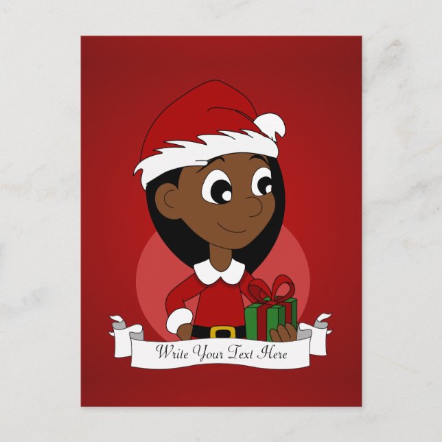 Postal Festiva personalizado chica navidades (Anverso)