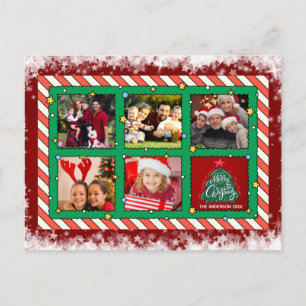 Postal Festiva Personalizado Cinco Navidades de fotografía