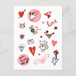 Postal Festiva Personalizado de amor El día de San Valentín Cute