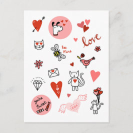 Postal Festiva Personalizado de amor El día de San Valentín Cute