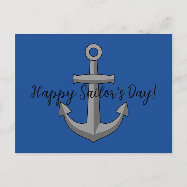 Postal Festiva Personalizado de anclaje de barco | Añadir texto (Anverso)