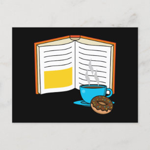 Postal Festiva Personalizado de Café y Donut para Libros