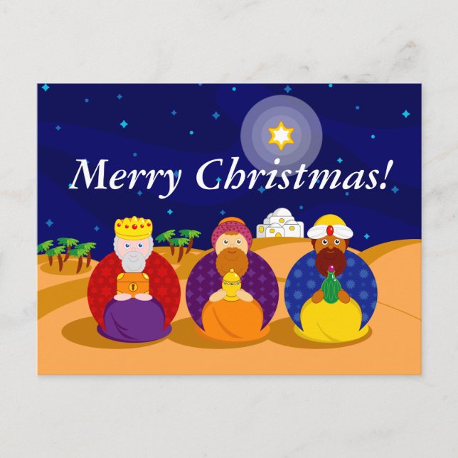 Postal Festiva Personalizado de "Los Tres Reyes" / "Tres Sabios", (Anverso)