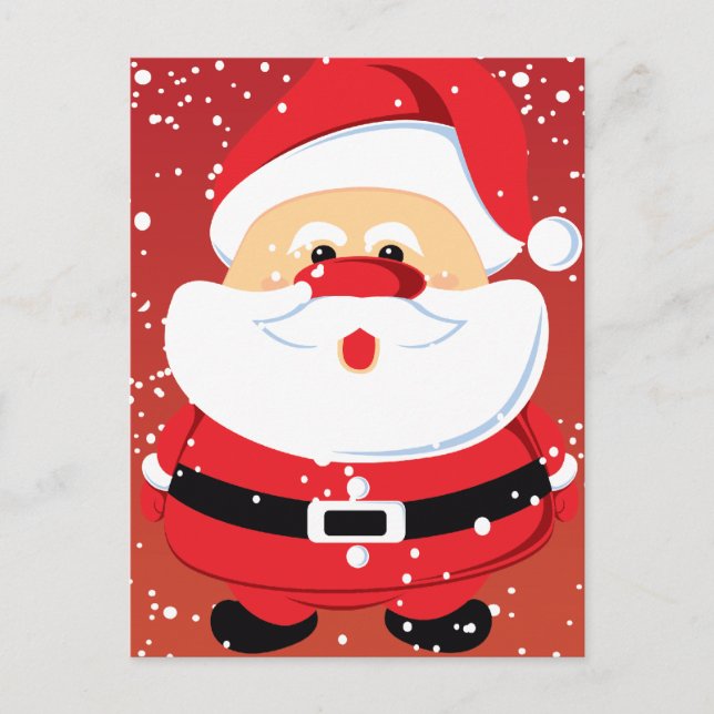 Postal Festiva Personalizado de Navidades de Cute Santa Claus (Anverso)
