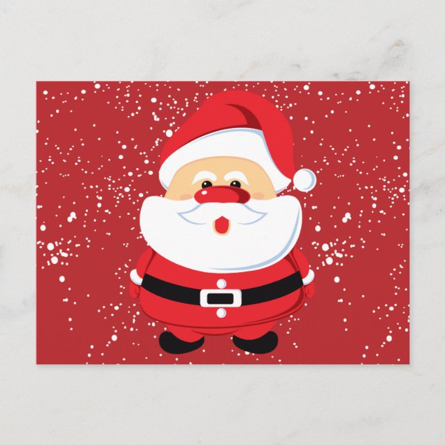 Postal Festiva Personalizado de Navidades de Cute Santa Claus (Anverso)