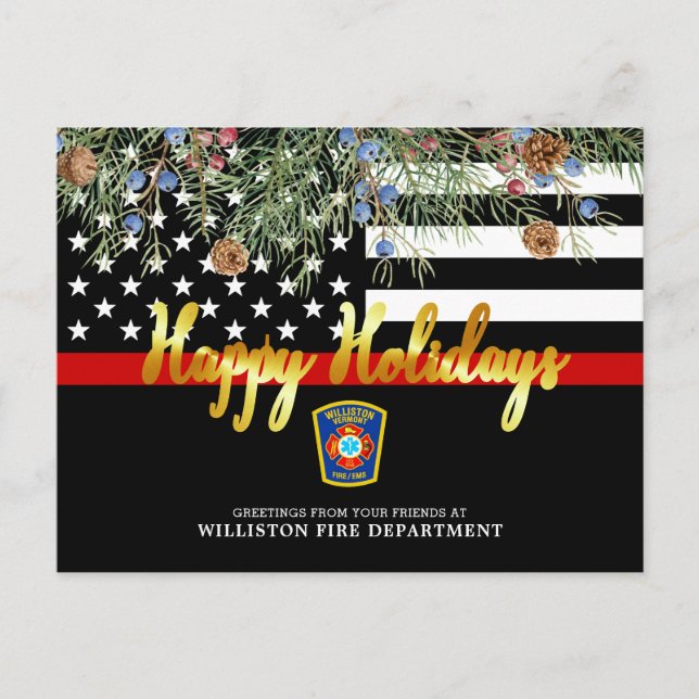 Postal Festiva Personalizado de Navidades del Departamento de Bom (Anverso)