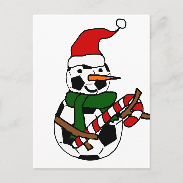 Postal Festiva Personalizado de Navidades Snowman, una pelota de  (Anverso)