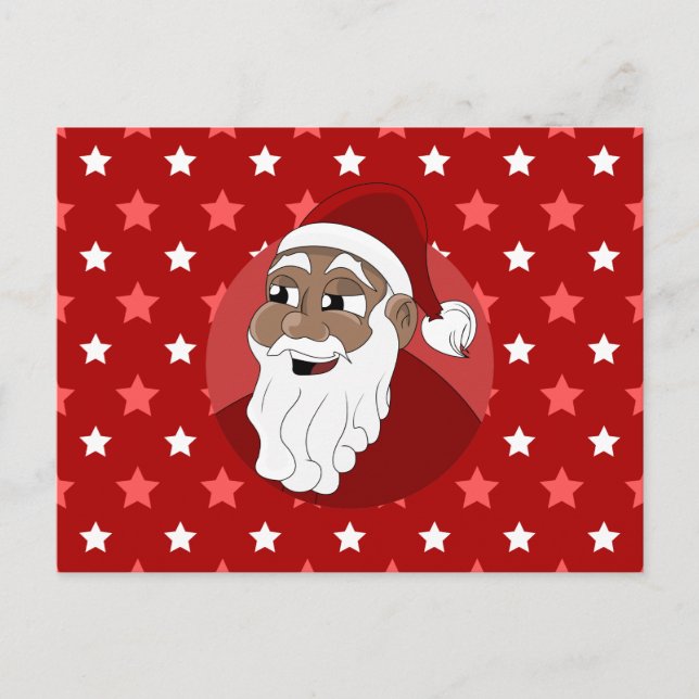 Postal Festiva Personalizado de Papá Noel Negro (Anverso)