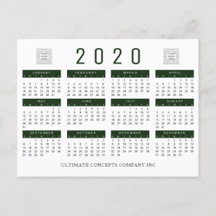 Postal Festiva personalizado del logotipo de la compañía Calendar
