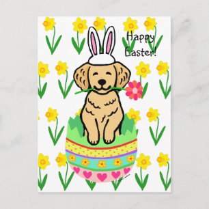 Postal Festiva Personalizado del recuperador de oro de Pascua