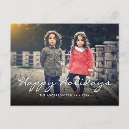 Postal Festiva Personalizado Felices Fiestas Navidades Tipografía