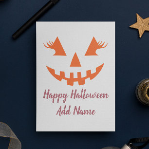 Postal Festiva Personalizado Feliz Halloween Jack O Lantern Pumpk