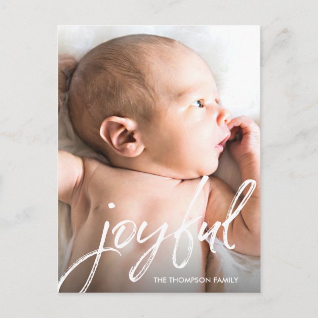 Postal Festiva Personalizado Foto de bebé Navidades guionistas al (Anverso)