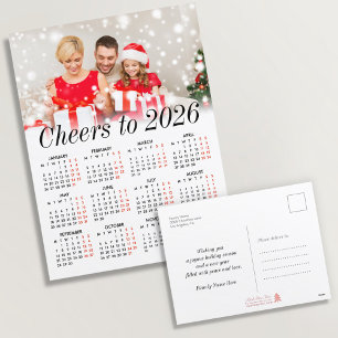 Postal Festiva Personalizado Foto Familia Simple Modern Calendar 