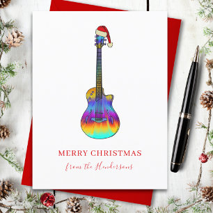 Postal Festiva Personalizado Guitarra navidades