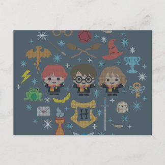 Postal Festiva Personalizado Harry Potter Cross Stitch Collage