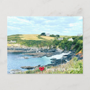 Postal Festiva Personalizado Heart Bessys Cove Penzance Cornwall 