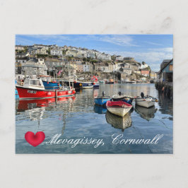 Postal Festiva Personalizado Heart Mevagissey Fish Landing Quay C