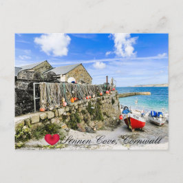 Postal Festiva Personalizado Heart Sennen Harbour Boats Cornwall 