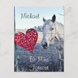 Postal Festiva Personalizado HORSE Valentine