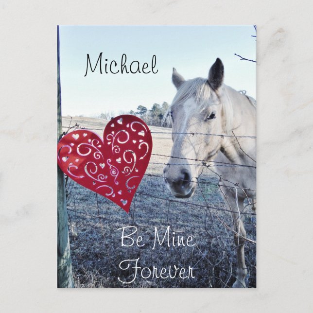 Postal Festiva Personalizado HORSE Valentine (Anverso)