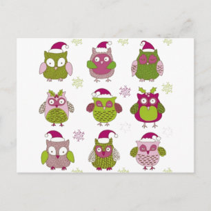 Postal Festiva personalizado navidades búho lindo vector