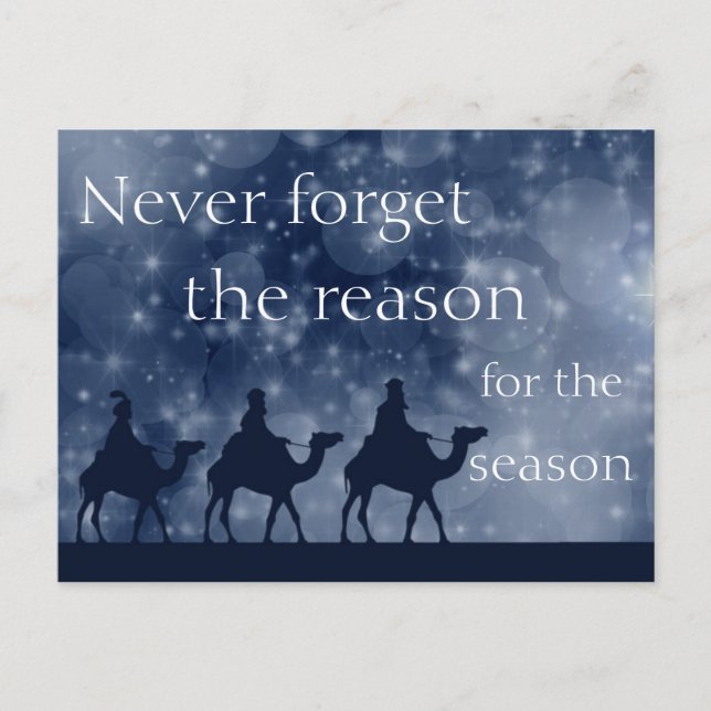 Postal Festiva Personalizado Navidades cristianos, tres sabios (Anverso)