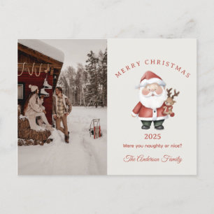 Postal Festiva Personalizado Navidades de color Santa acuarela re