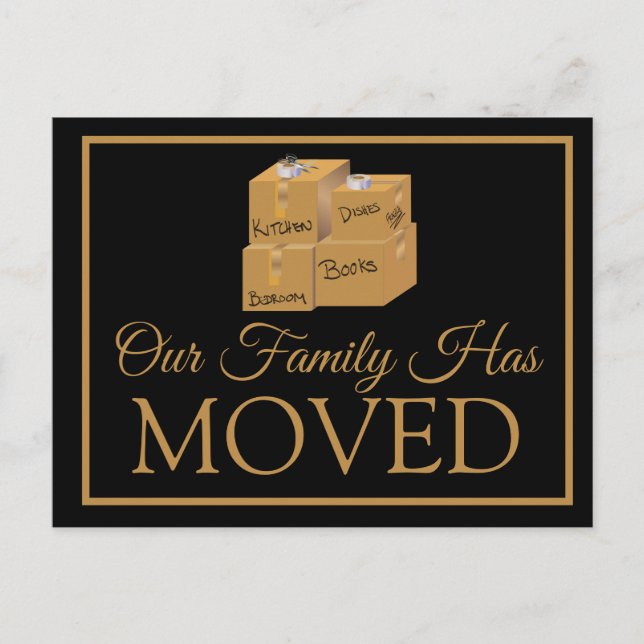 Postal Festiva Personalizado Nuestra Familia Se Ha Mudado De Post (Anverso)