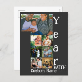 Postal Festiva Personalizado primer aniversario boda 7 collage de