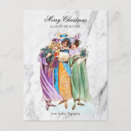 Postal Festiva Personalizado Retro Vintage Chicas Fiestas de Navi