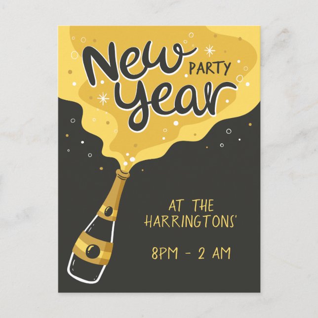 Postal Festiva Personalizado Texto Fiesta Año nuevo (Anverso)