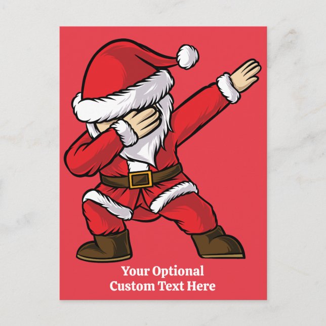 Postal Festiva Personalizado Textos Dabbing Dancing Santa (Anverso)