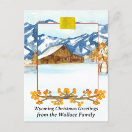 Postal Festiva Personalizado Wyoming Christmas Greetings Farmhous