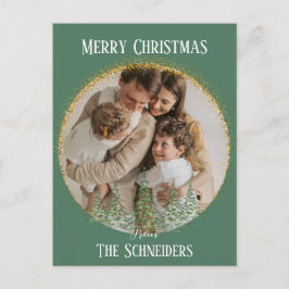 Postal Festiva Personalizados Navidades Mínimos Purpurinas de Oro