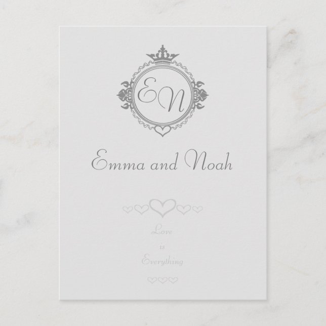 Postal Festiva Personalizar los nombres, iniciales y frase Amor (Anverso)