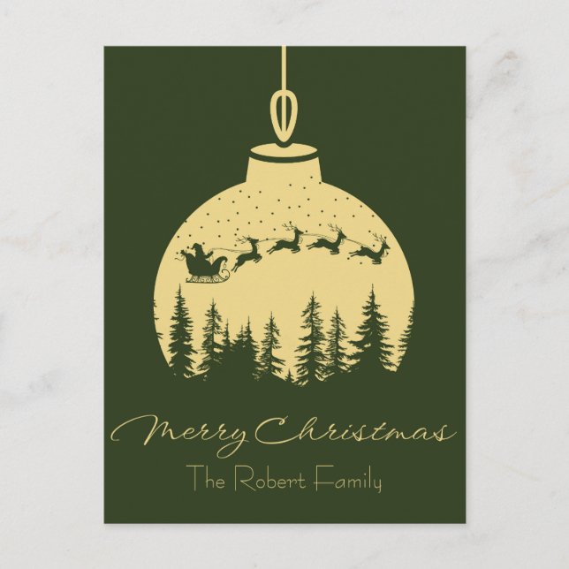 Postal Festiva Personalized Christmas ornaments design post card (Anverso)