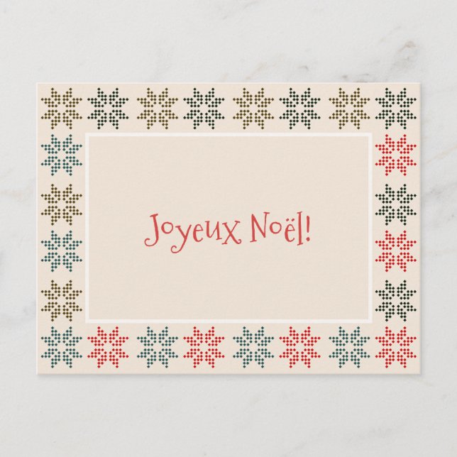 Postal Festiva Personalized Christmas Poinsettia Holiday Postcard (Anverso)