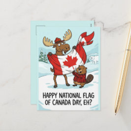 Postal Festiva Personalized Postcard National Flag of Canada Day