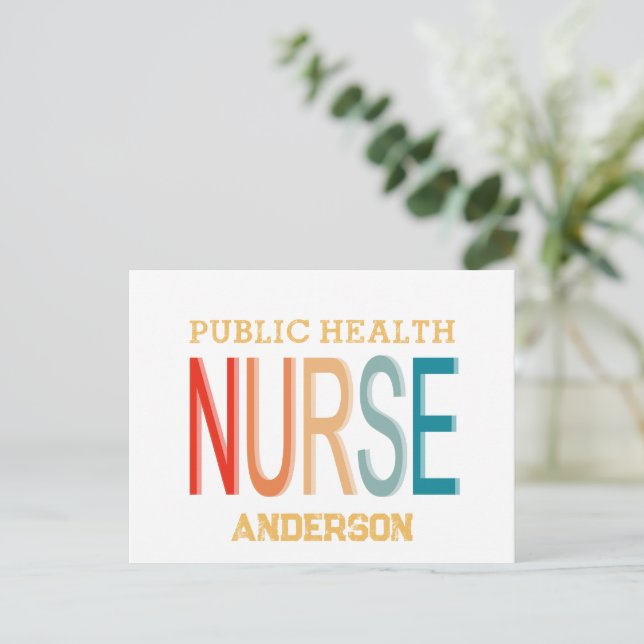 Postal Festiva Personalized Public health nurse RN gifts (Anverso de pie)