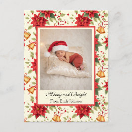Postal Festiva Personalized Retro Christmas Floral Stationery 